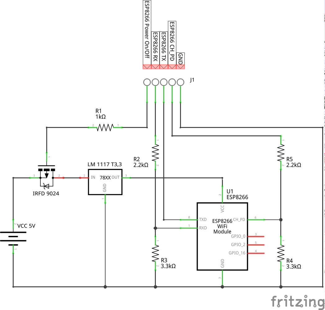 ESP8266 und 3.3V-Regler via MOSFET schalten