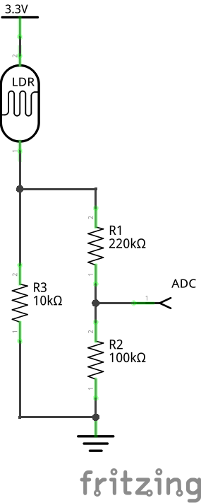 Beschaltung von ADC mit LDR