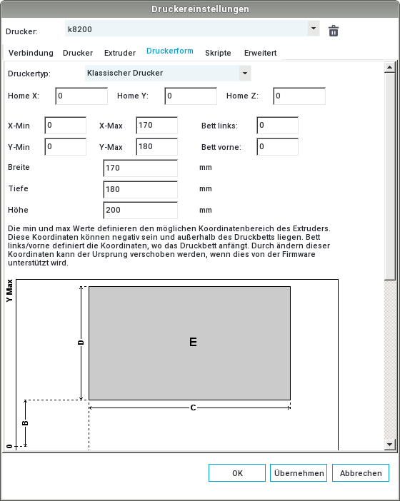 Anklicken für volle Größe Druckereinstellungen-Druckerform