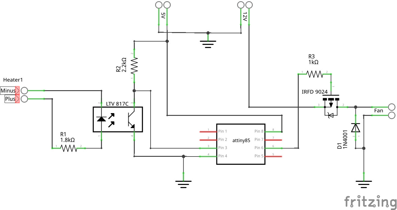 Schaltplan Hotend-Lüfter-Automatik