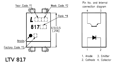 Quelle: LITEON Datasheet Pinout Optokoppler