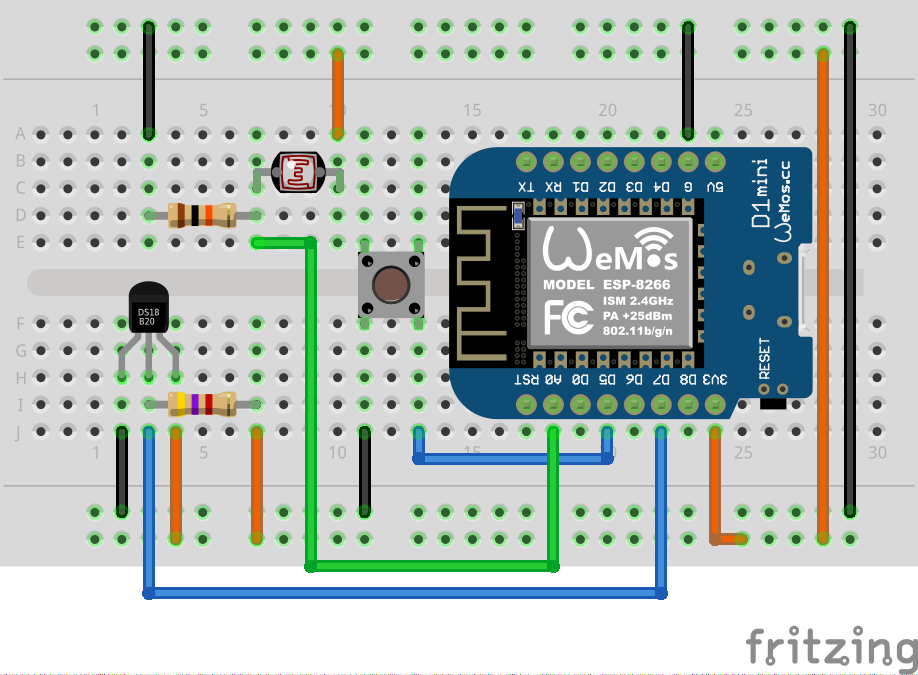 Breadboard-Verschaltung von
        LoggerV2