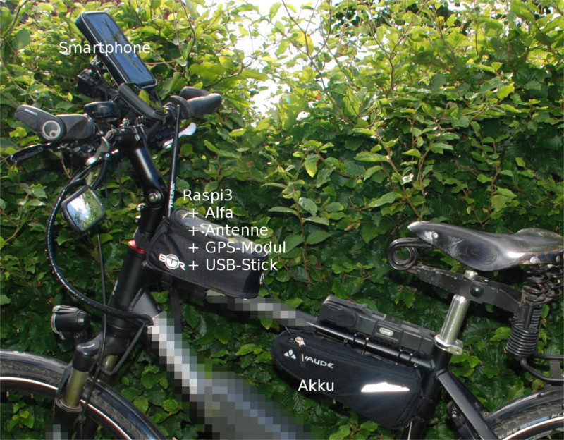 alles am Fahrrad montiert