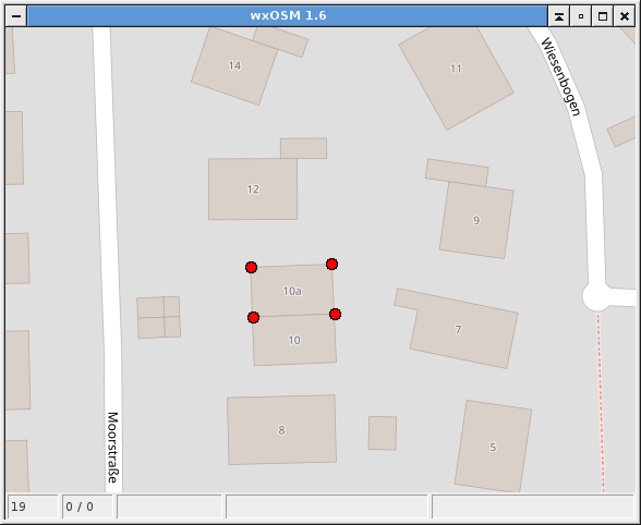 Screenshot wxOSM - Ecken des Objekts