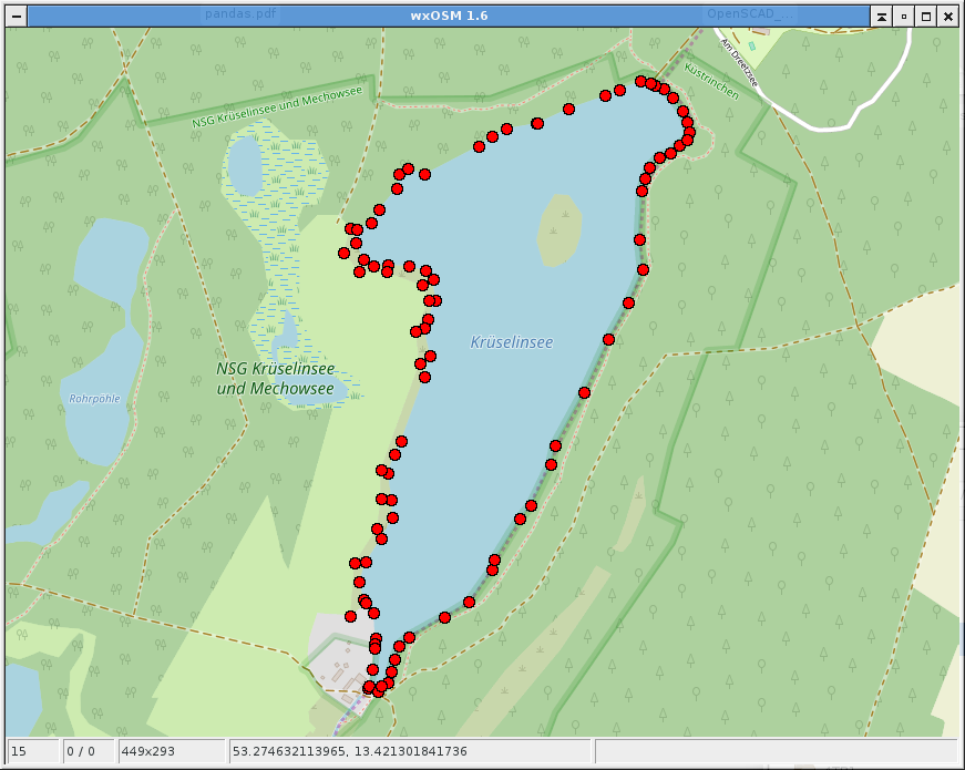 Screenshot wxOSM - unser See in der Zone