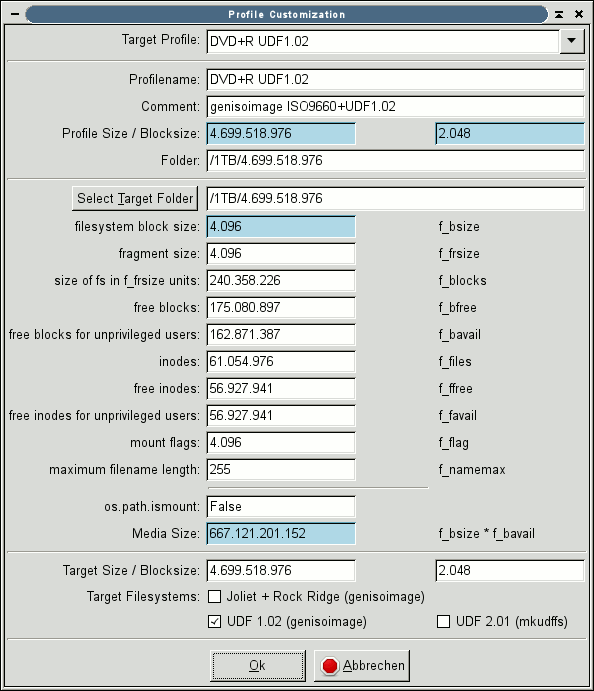 Anklicken für volle Größe Fenster Profil-Anpassung