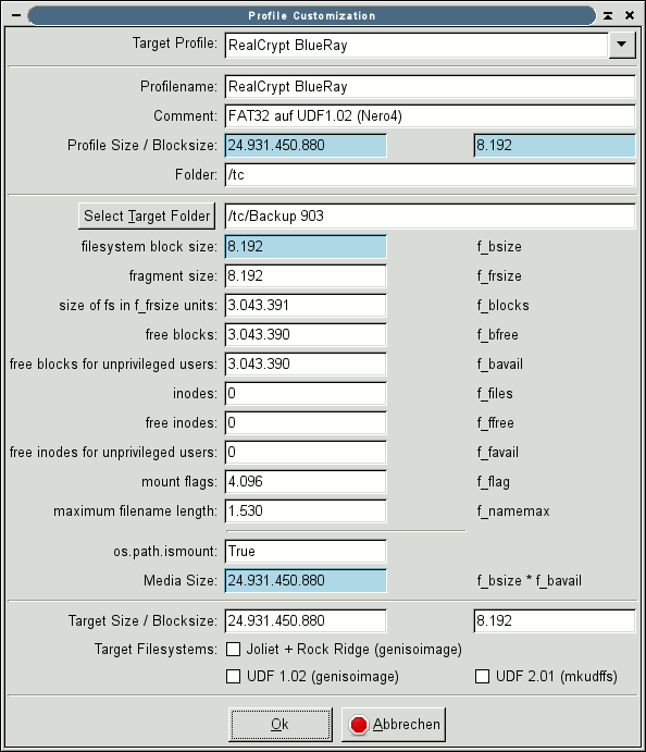 Anklicken für volle Größe Profile Customization für FAT32