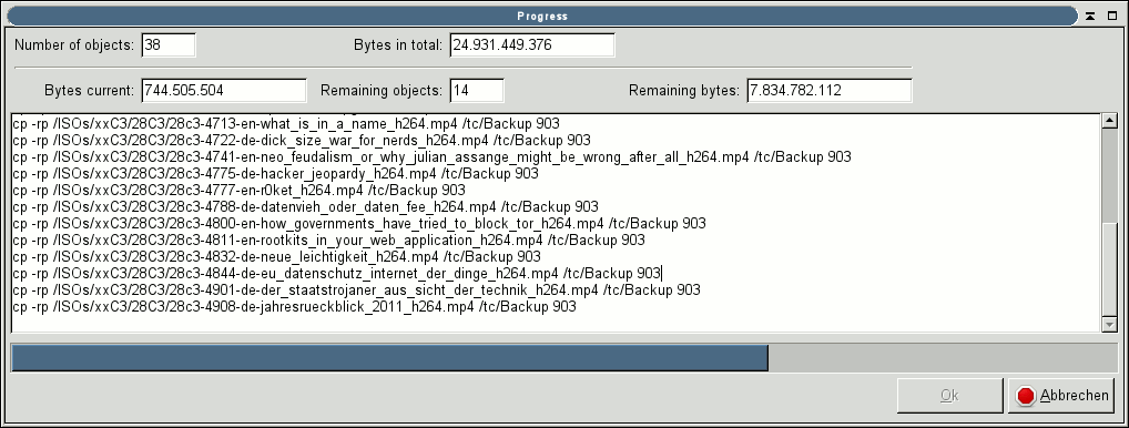 Anklicken für volle Größe Fortschritts-Dialog