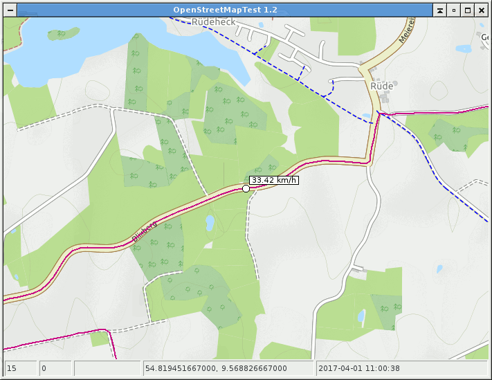 Screenshot vom wxOSM Demonstrator